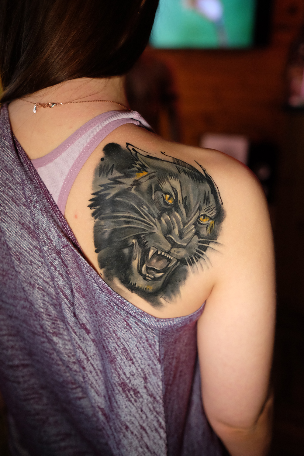 Тату тигр на спине | Татуировка