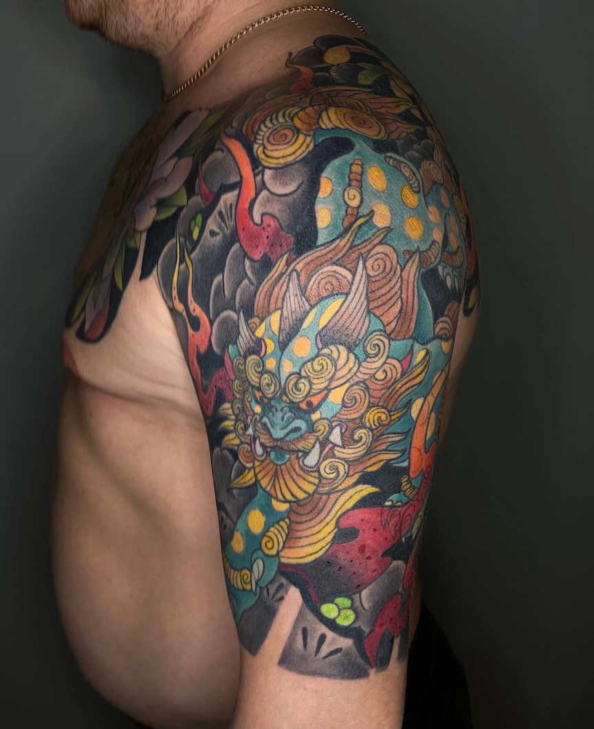 японская татуировка с драконом