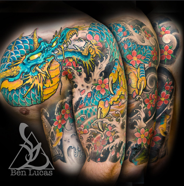 японский дракон в тату